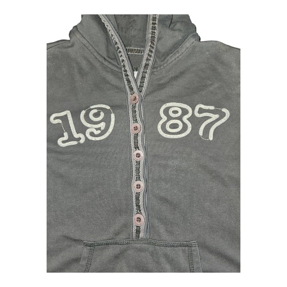 Aeropostale Hoodie Girls Medium Half Button Front Pocket Long Sleeve - Picture 3 of 5